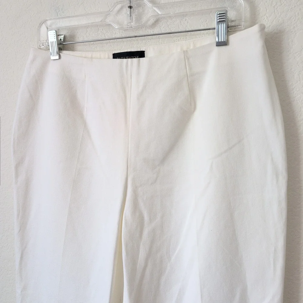 Piazza Sempione Audrey White Cropped Dress Pants Made‎ in Italy 31